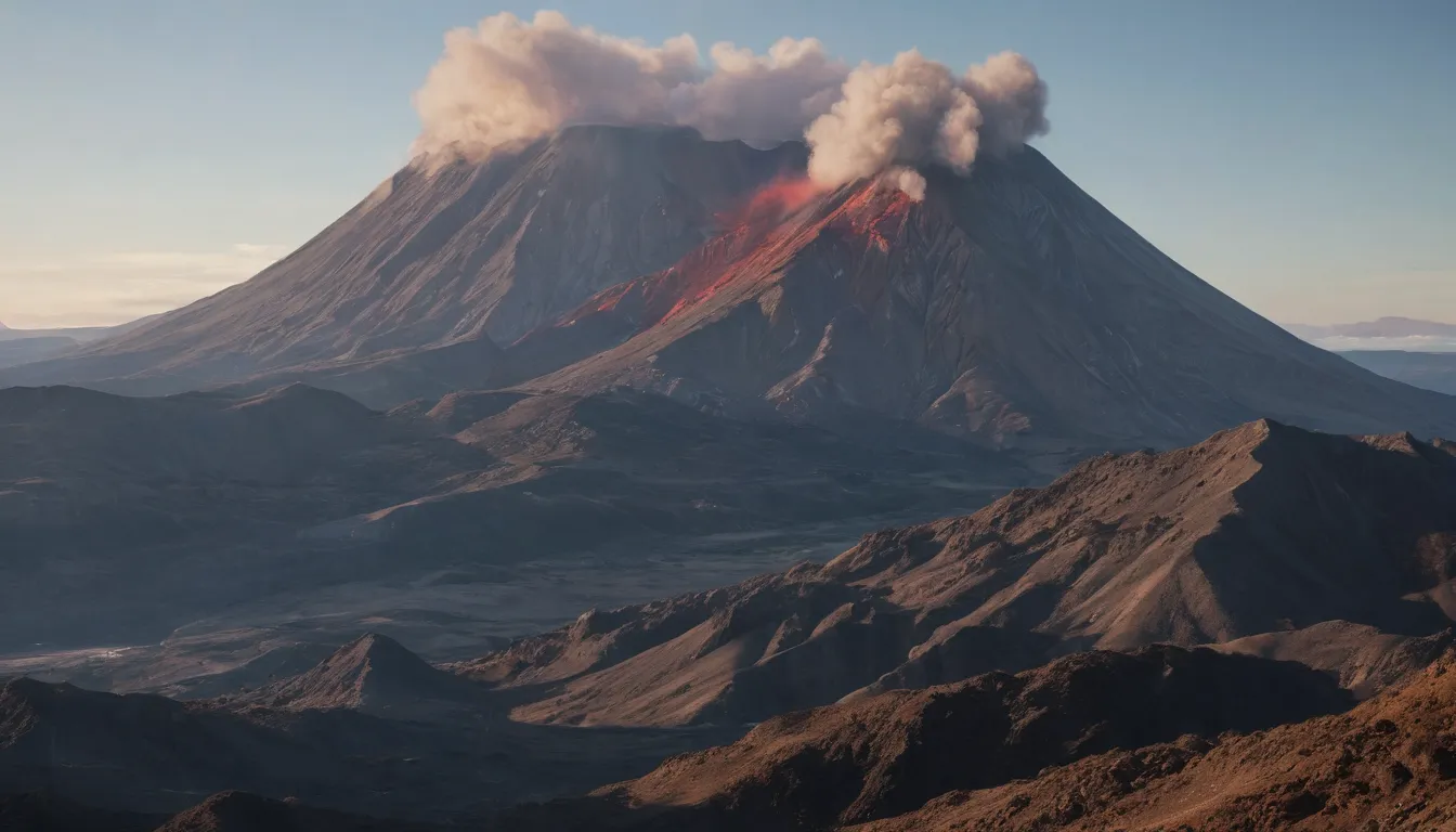 imagen muy detallada del volcán caldera, Victoria 20 20 en el horizonte, arte deco, fondo neoclásico, tendencia en ArtStation, render CG, resolución 8K, estilo realista, alta atmósfera e iluminación dinámica, tendencia en ArtStation, caption