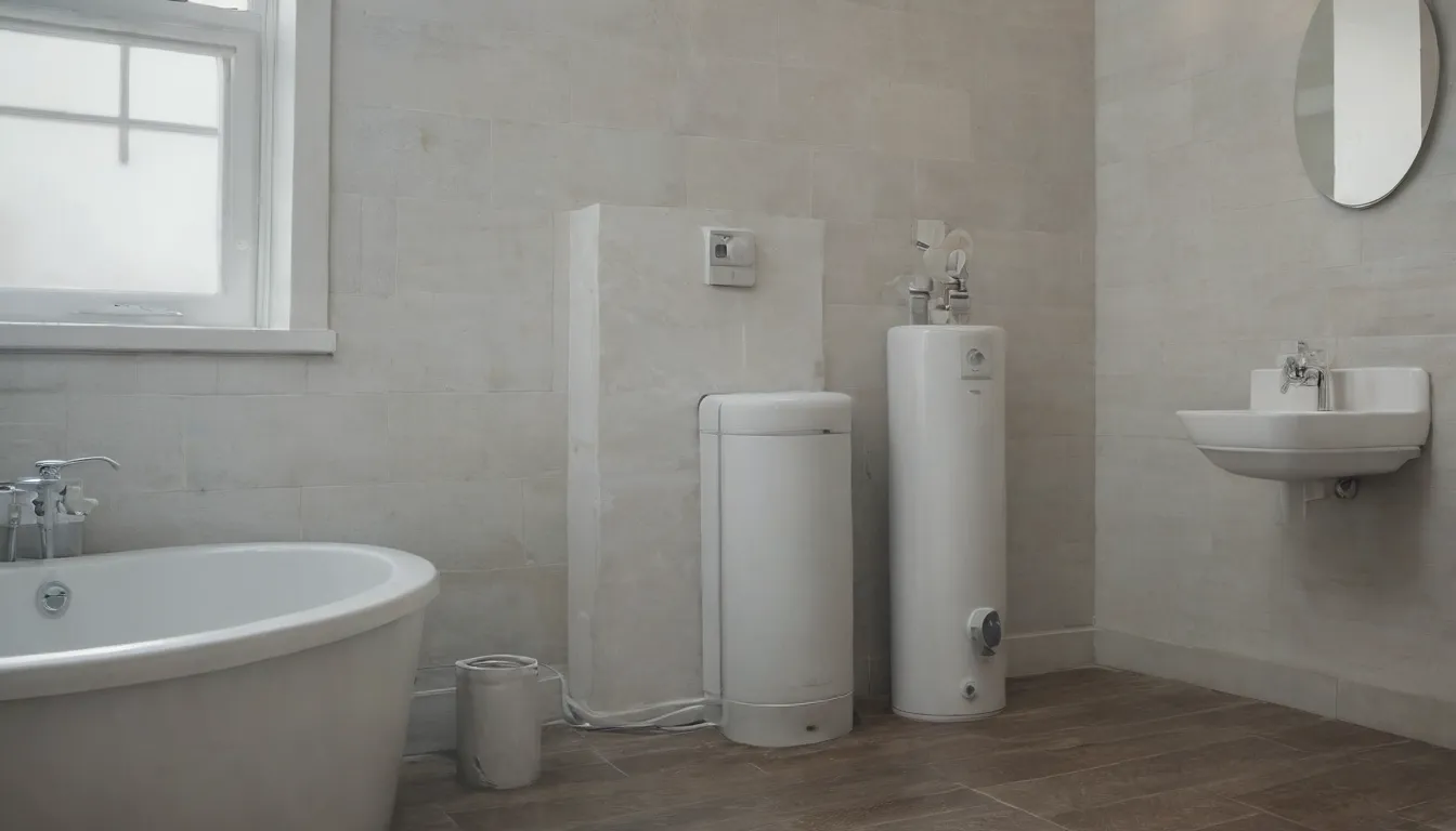 Una imagen que representa la consideración del espacio y la cantidad de agua para un moderno calentador eléctrico instantáneo, gadget digital, concepto de arte por artgis, wlop, tendencia en pixy,