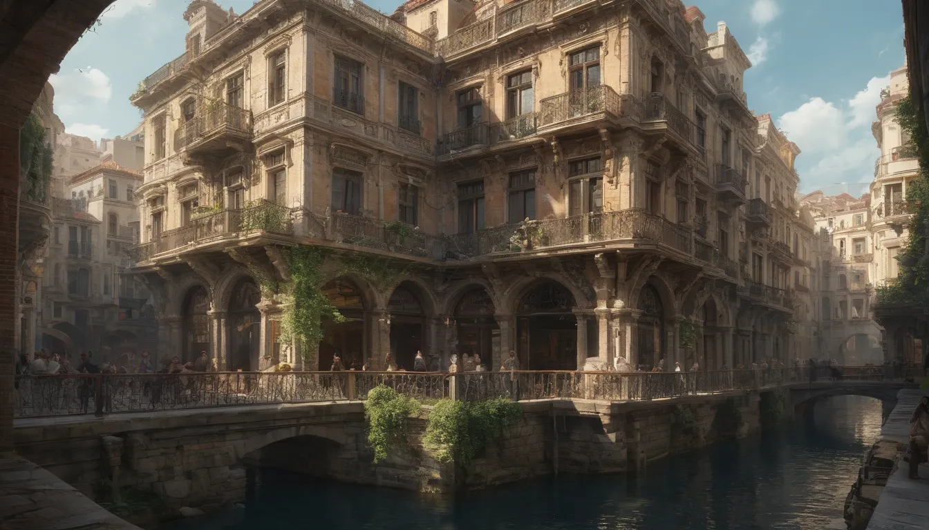 Una imagen que representa la historia que respira: construcción y significado de calle del agua de calle del agua vilanova i la geltru, una ilustración intrincada, elegante y muy detallada, pintura digital articulo, concepto art de greg rutkowski y alphonse mucha, greg magin, boris vallejo, arte de fantasía, en estilo de moda en pixiv y wlop. 8k