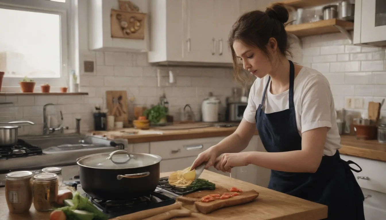 esta es una frase corta española que significa aplicaciones prácticas: para comida y actividades creativas con la pintura al óleo de cerveza o el dibujo de la persona femenina, ingredientes de corte, olla de cocina sobre estufa, por greg rutkowski, artgazing, ilya kuvshinov, rosdraws.