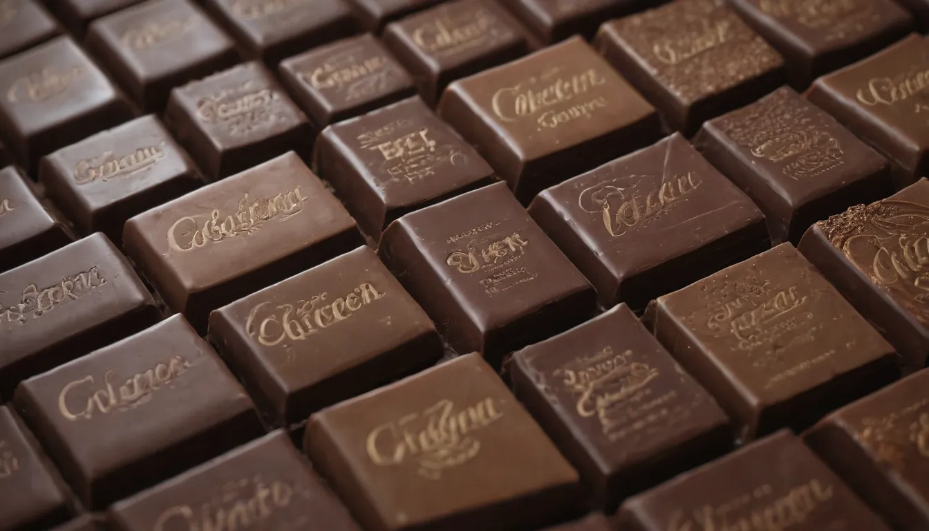 Una imagen que encapsula Un mundo de placer: chocolates sin gluten y marcas reconocidas de Choc sin gluten por Raúl García y Alvaro Fernandez, deben capturar una agrupación de barras de chocolate libre de gluten altamente reconocible, cerrar, tiro en estilo, elegante, trendy, photoshop, obra maestra, artes, digital y realista hiperdetalado arte de Gerald Collins y Mark Brooke y Haiyan Nalabka y William Adam y Danielle Mola y Artger