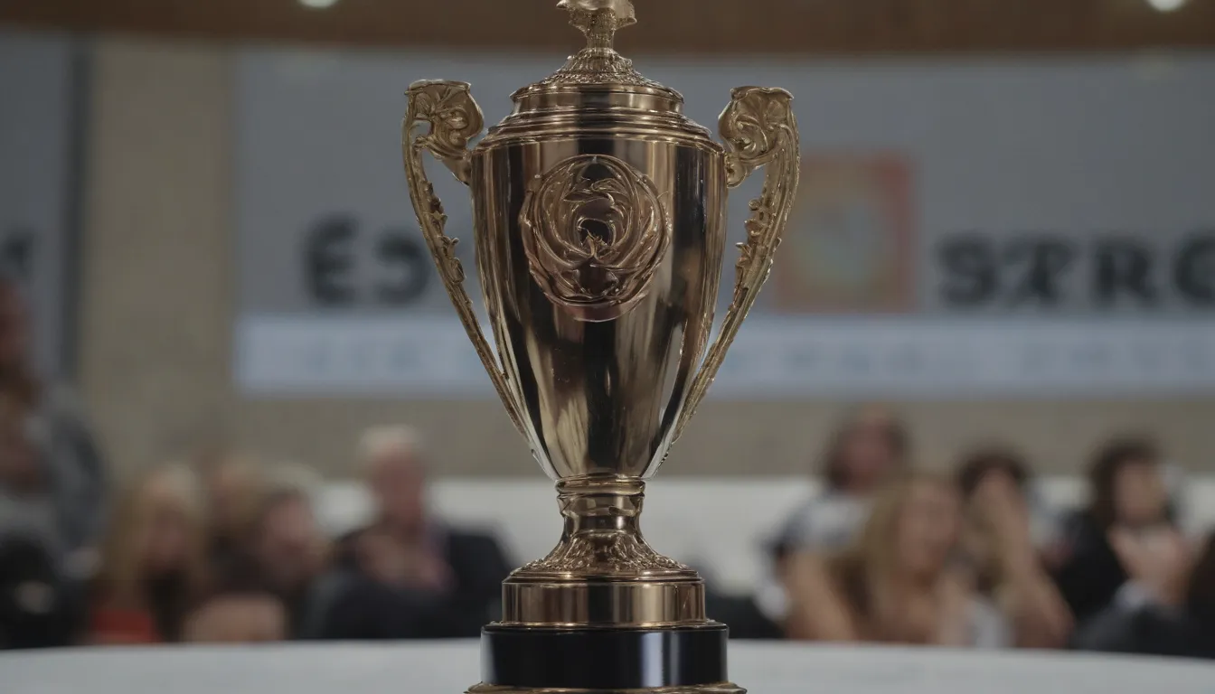 Inglés: elementos extremadamente breves para un logotipo de coordinador de eventos españoles, Discover y habilidades clave, coordinación de eventos y reconocimiento global, trofeos ganadores.