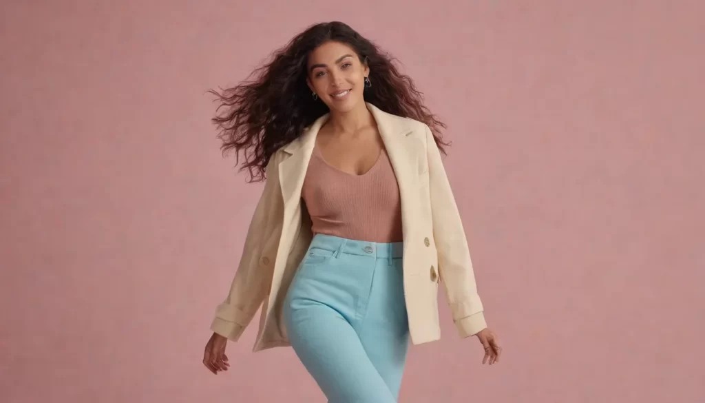 Una imagen para el texto Descubre el color favorito de las mujeres en 2021 debe presentar el concepto de accesorios y atuendos coloridos de tendencia para las mujeres en la moda.