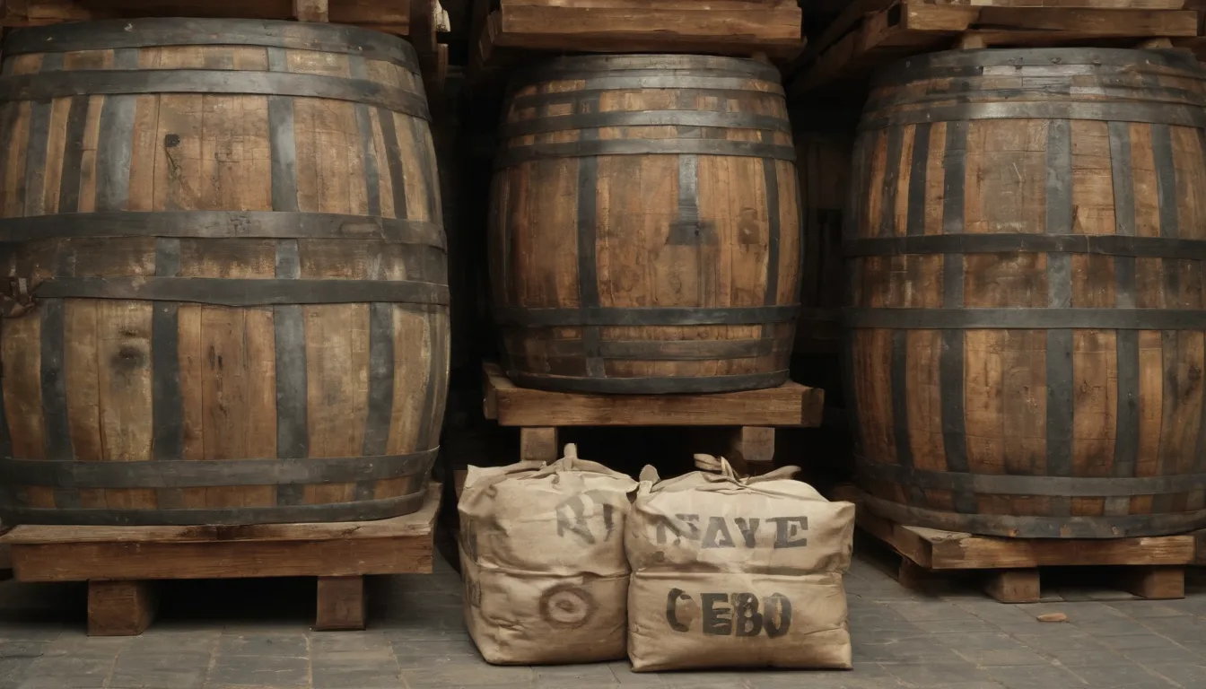 Una imagen para el texto español dado de Cerveza y Cebada: compara sus precios, excepto en su producción puede mostrar un concepto de símbolo de foto, con barriles. un lado de la tabla de símbolos conceptuales, con 3 barriles de 4 cabezas y una pancarta de cerveza, y otro lado también con 3 barriles de 3 cabezas, pero con una escala y montones de bolsas y cajas, en las que se escribe cebada cabezas. Ambos lados representan sus costos, teniendo símbolos con el precio para Cerveisa concepto símbolo lado y precio y una bolsa o una bolsa con una pila de notas en el lado cebada.