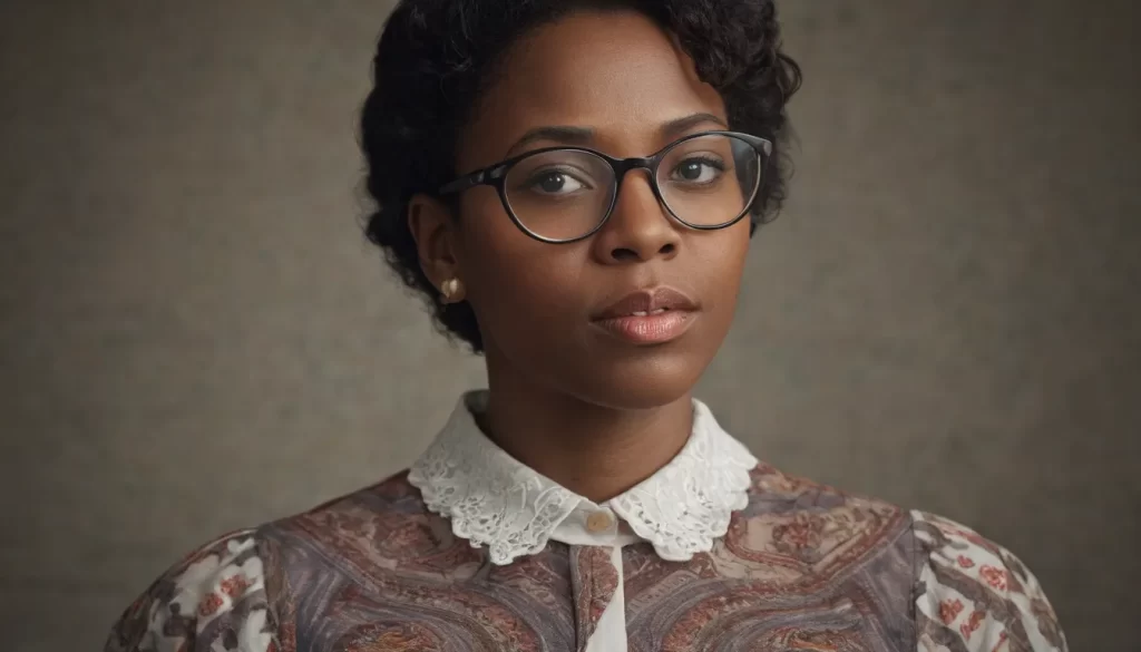 Un retrato inglés muy detallado de una mujer que cierra los ojos