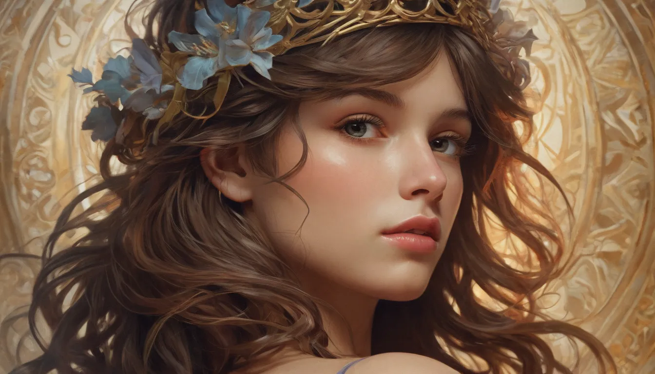 Una descripción muy detallada es innecesaria para estos elementos de esta imagen. Este retrato de arte conceptual, por artgerm, ilustra un retrato atractivo, una hermosa iluminación, de moda en pietra dellucca, alphonse mucha
