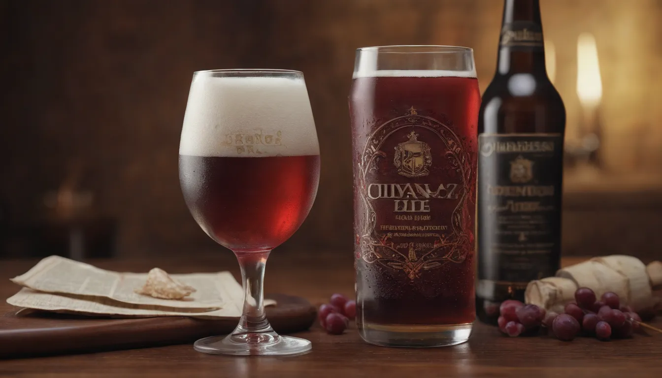 una imagen de la popular mezcla de cerveza y vino con texto español. hermosa copa de vino con cerveza dentro y poco espuma de poco con vino de color rojo en un fondo, vista de retrato por artgerm, intrincado, elegante, altamente detallado, ilustración, motor Unreal 5, octane render unreal motor. arte conceptual, enfoque agudo, acabado mate, iluminación suave, profesional, cinematográfica. pintura digital, estilo de pintura al óleo por Trevor Brown