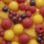 Una imagen de puré de frutas congeladas: frutas coloridas y maduras