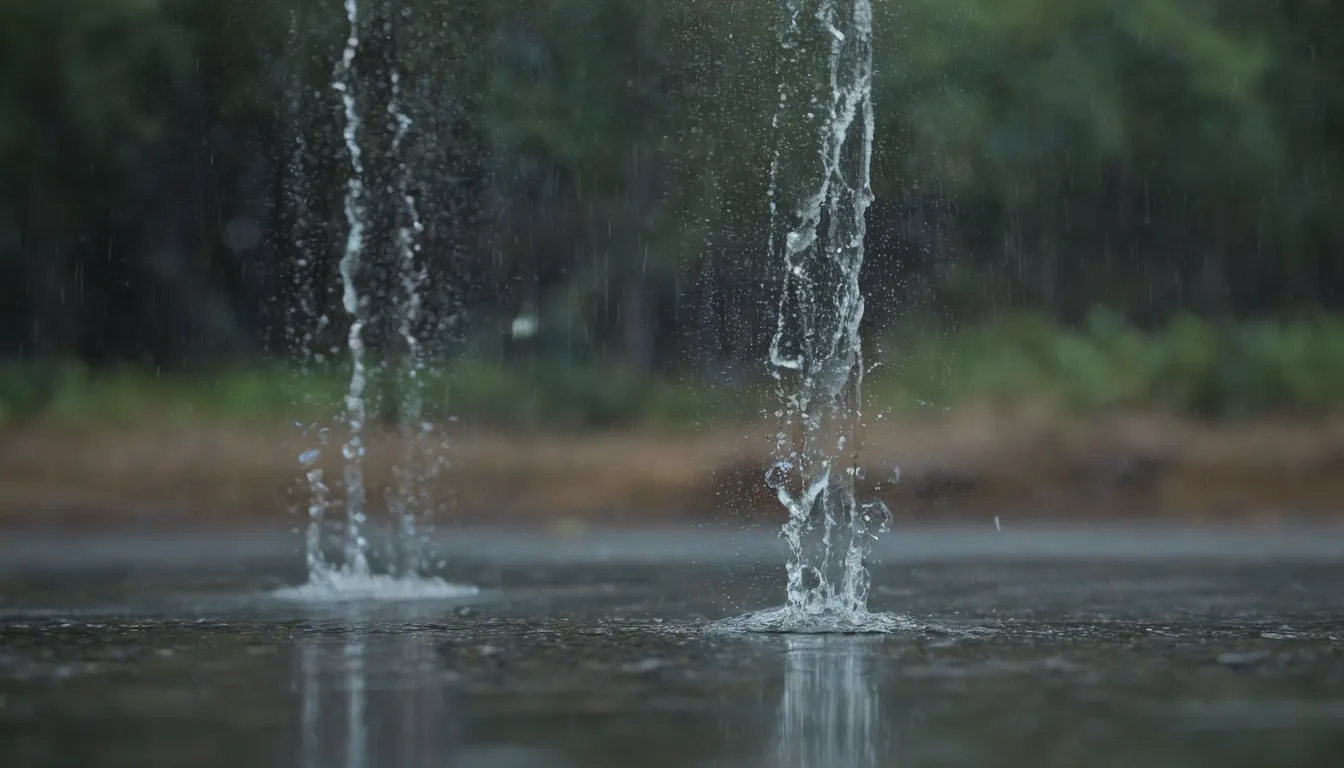 Conclusiones de tejado que por barbecho pasa agua de lluvia. Enfoque muy detallado, agudo, 3D.